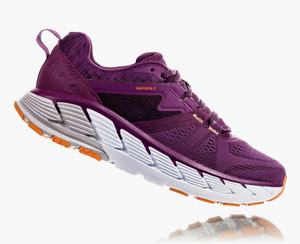 Hoka One One Women's Gaviota 2 Road Running Shoes Purple/Orange Clearance Sale [TEGUQ-0563]